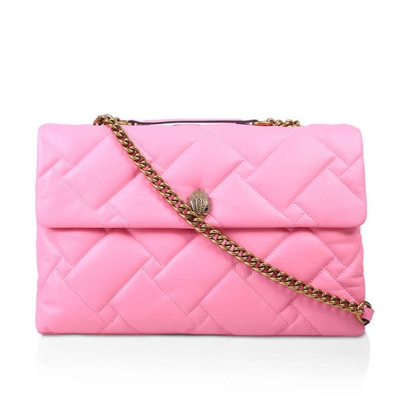 Kurt Geiger Handbags - Kurt Geiger London Kensington XXL Soft Pink Leather Shoulder Bag NWT Gold Chain